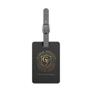 Executive Saffiano Faux Leather Luggage Tag - Custom Print