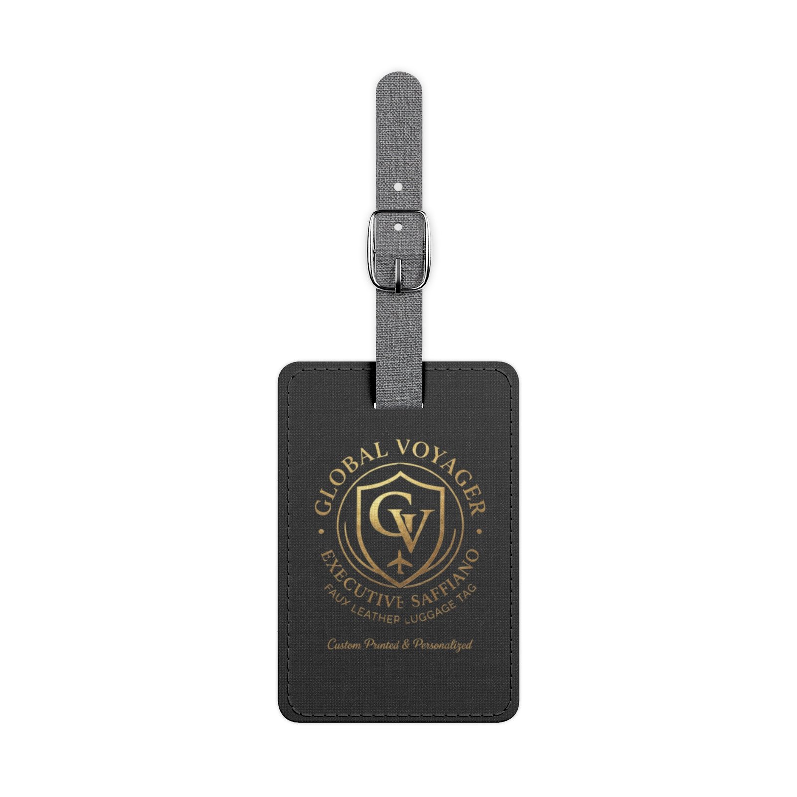 Executive Saffiano Faux Leather Luggage Tag - Custom Print