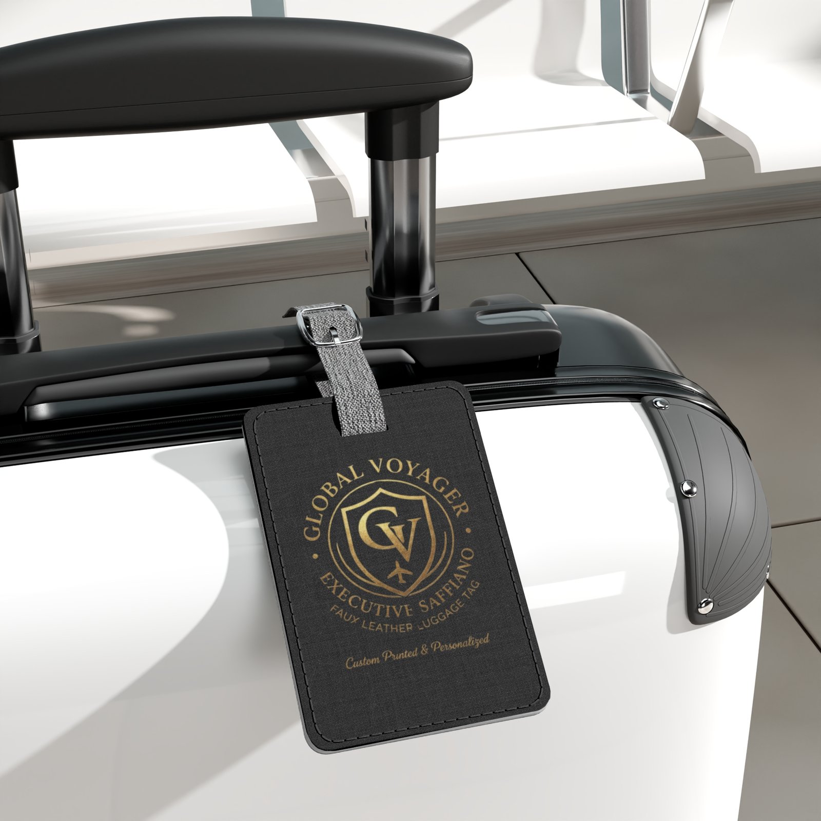 Executive Saffiano Faux Leather Luggage Tag - Custom Print - Image 5